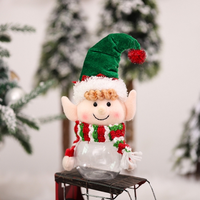 Ornament elf Dolls Xmas Tree Decor Hanging Elf Pendant Candy Jar Christmas Home Decorations New Year kid Gift Noel