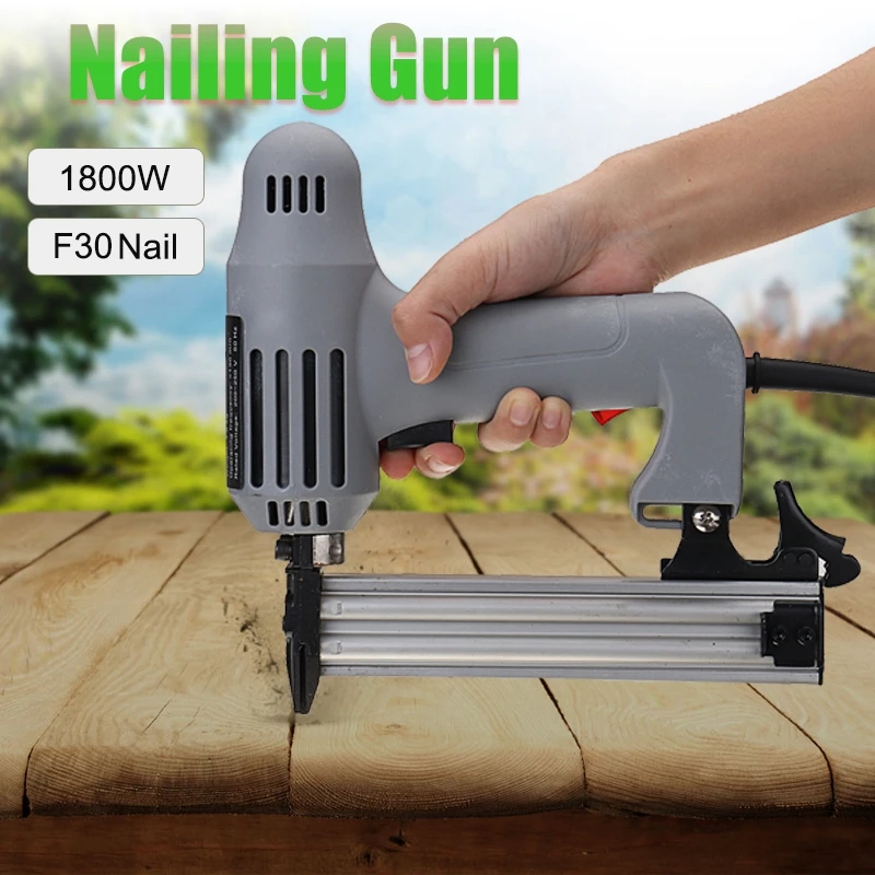 1800W Electric Straight Nail Guns Stapler F30 Nail Device Nailer 220V Industrial Electric Woodworking Tools Combination Set