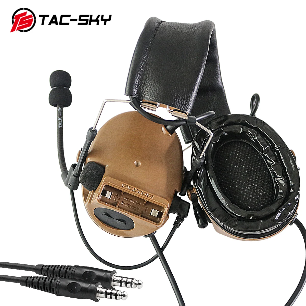 TAC-SKY COMTAC III Silicone Earmuffs Double Pass Edition Outdoor Hunting Sports Noise Reduction Pickup Tactical Headset- CB