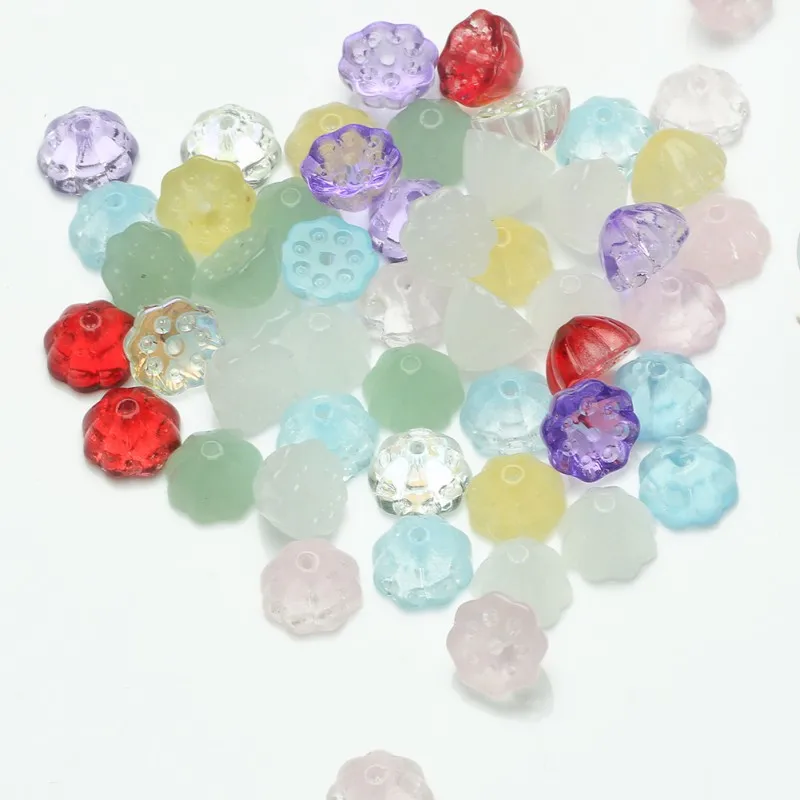 

20pcs/lot Lotus Shape Lampwork Glass Beads Multi Color Czech Glass Beads for Jewelry Making Handmade Diy Earrings Accessories