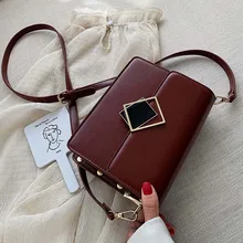 Однотонные маленькие сумки через плечо из искусственной кожи для женщин сумка через плечо Женская дизайнерский замок дамские сумочки и кошельки