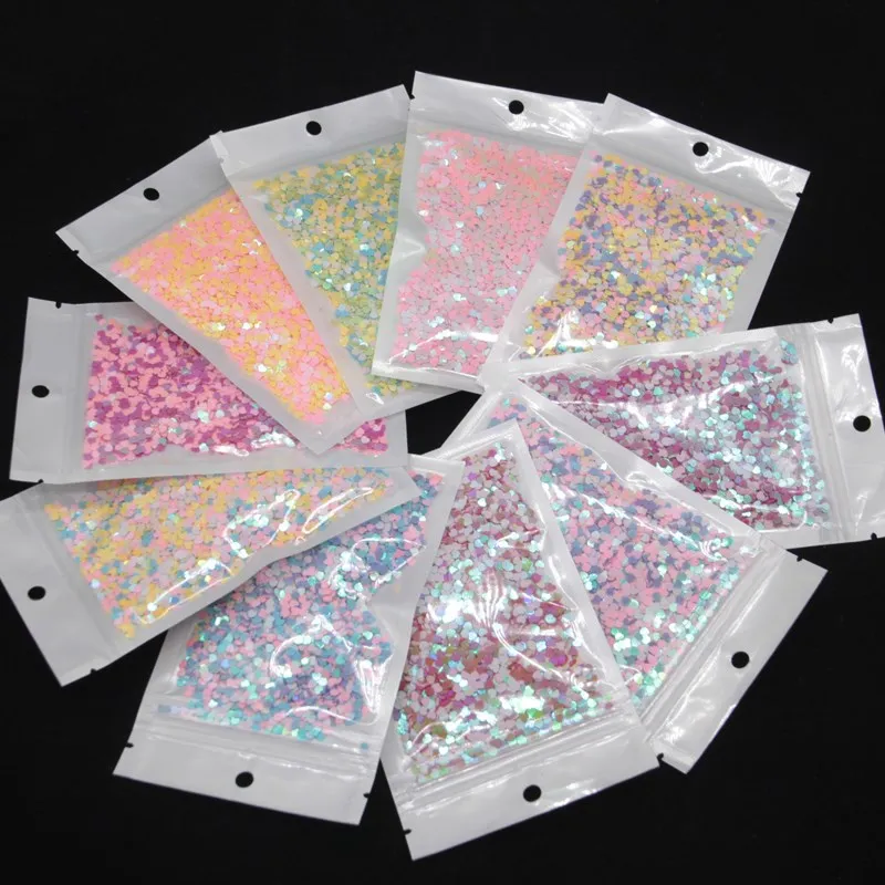 Модные блёстки для ногтей 3 мм форма любящего сердца Сыпучие искусство маникюра