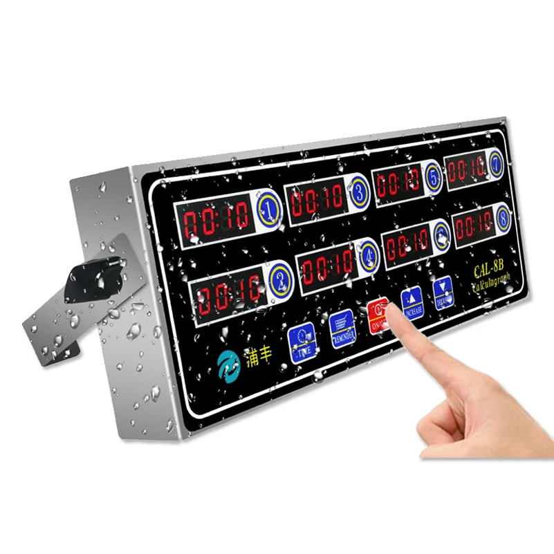 

2020 Commercial eighth 8 channel key kitchen timer Digital button timing reminder Restaurant loud Alarm Countdown Hamburger shop