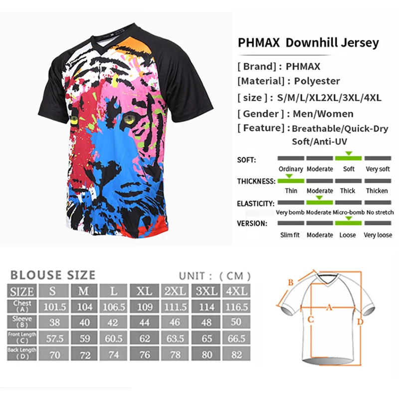 PHMAX майка для мотокросса, велосипедная футболка для езды на мотоцикле, футболка для езды на велосипеде, одежда для езды на горном велосипеде