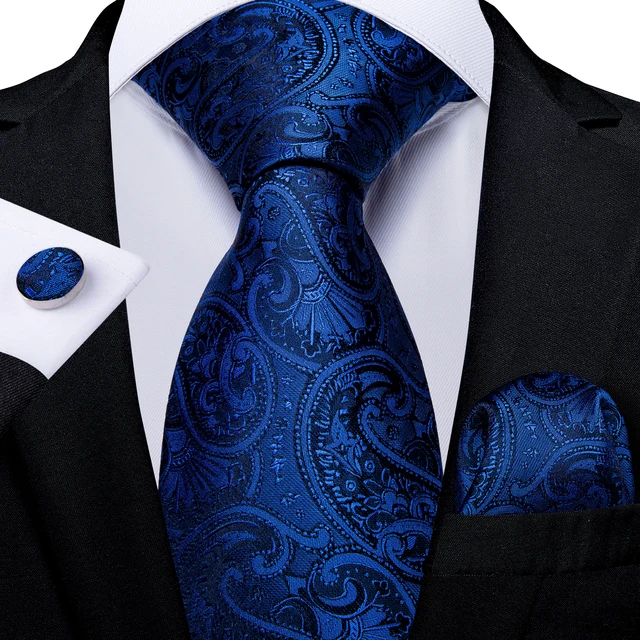 CZDYUF Blue Geometric Fashion Tie Business Style 100% Silk Men 8.5