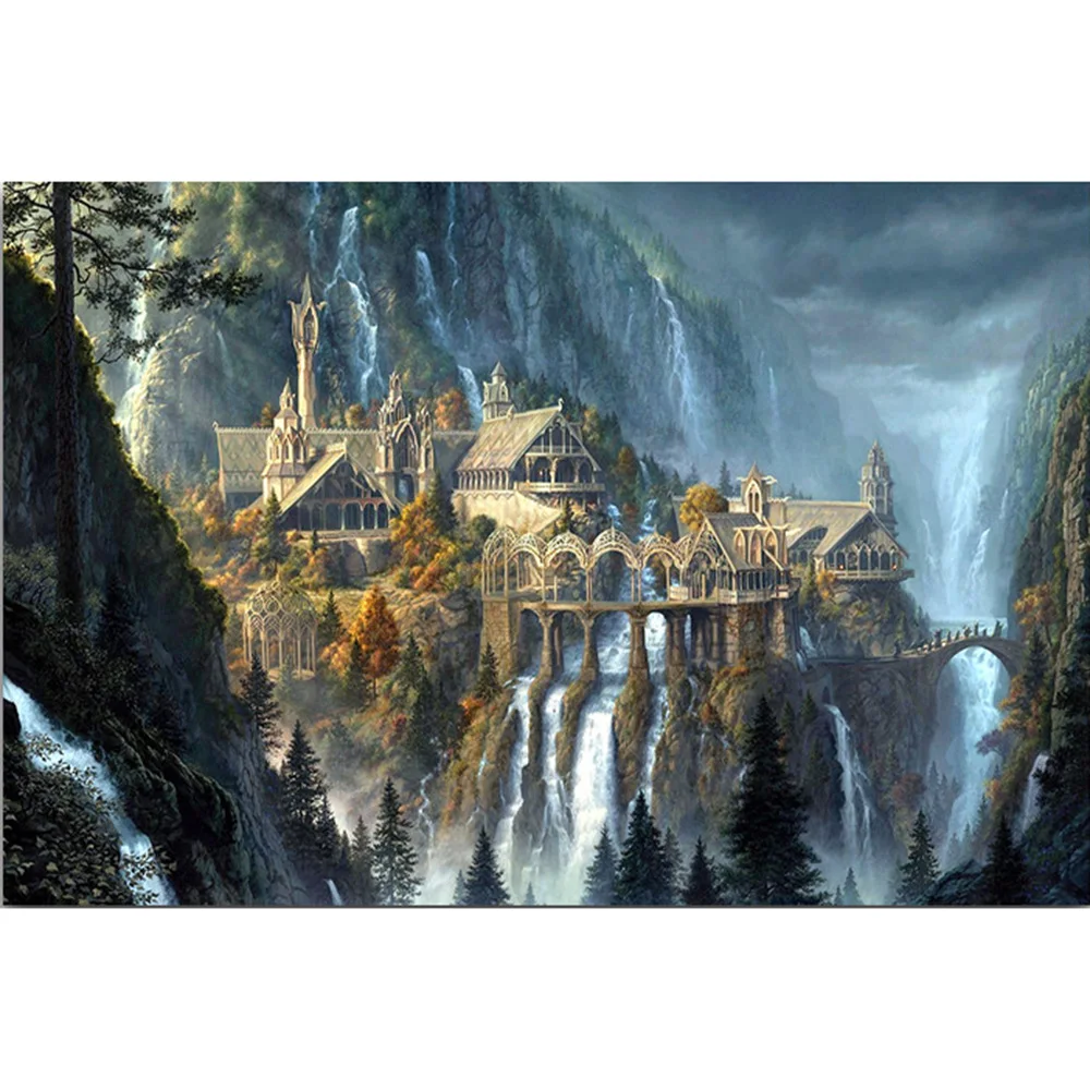 Diamond embroidery Fantasy Castle 5D DIY full round square Diamond painting Cross stitch Landscape Diamond mosaic Home decor