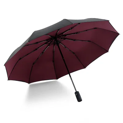 Двухслойные ветрозащитные полностью автоматические зонты для мужчин и женщин, трехслойные складные коммерческие большие прочные рамные Зонты