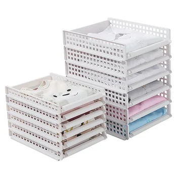 

Clothes Storage Box Wardrobe Partition Board Rack Drawer Bedroom Layered Stackable Storage Rack Clothes Organizer