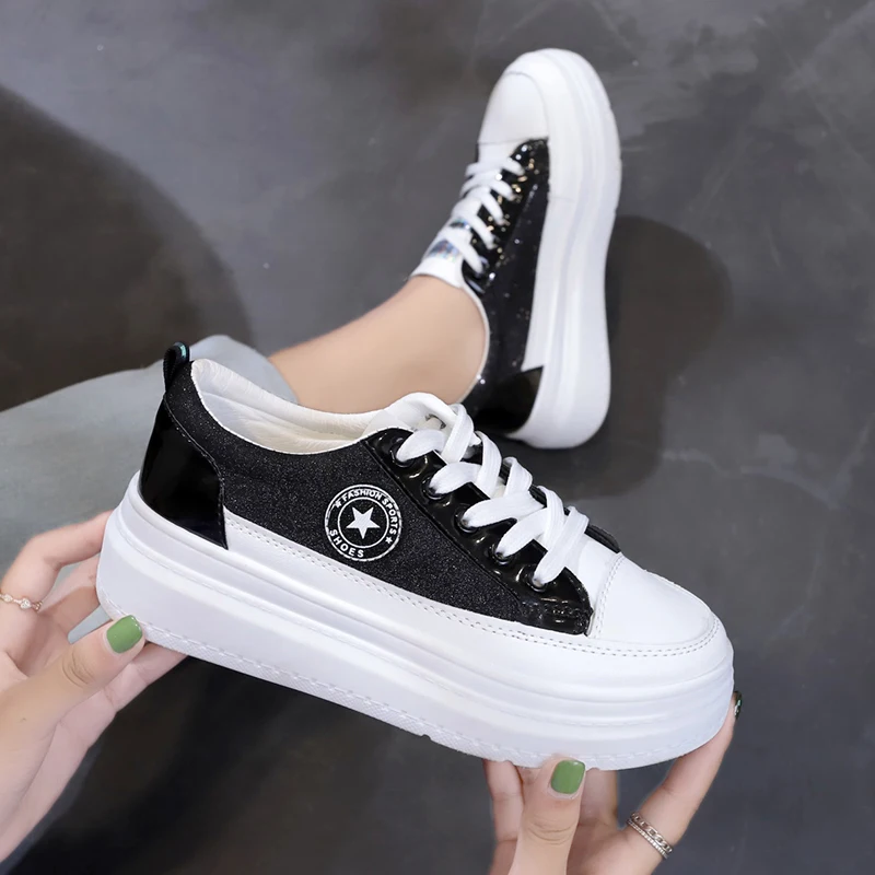 

Women's shoes increased white shoes winter new wild white shoes platform sports shoes