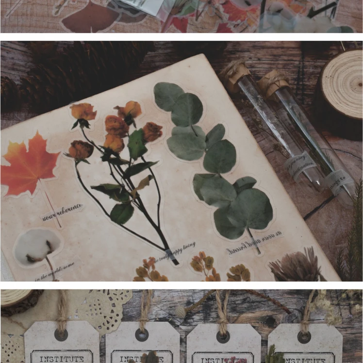 Креативные винтажные живое растение листья записываемые бумажные наклейки украшение DIY альбом дневник Scrapbooking этикетка канцелярские наклейки