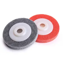 Roue de polissage en Fiber de Nylon, 4 pouces, 100mm, 9P, 2 pièces, disque de meulage, rouge, gris, haute qualité