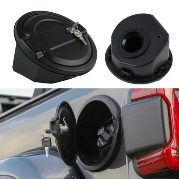 

H2CNC For 2018 2019 JEEP Wrangler JL Fuel Filler Door With Lock Gas Cap Cover Accessories Fuel Tank Cover ABS+Aluminum Black