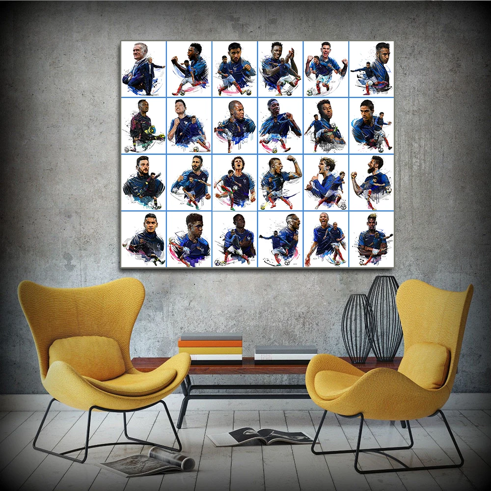 Настенная картина AAHH для французского сборного футбола холст украшение гостиной