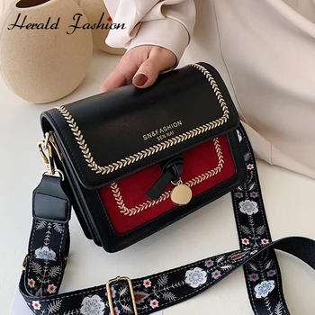 

Contrast color Leather Crossbody Bags For Women 2020 Travel Handbag Fashion Simple Shoulder Messenger Bag Ladies Cross Body Bag
