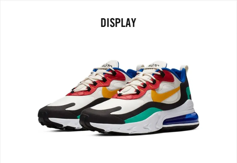 Оригинальные подлинные мужские кроссовки для бега Nike Air Max 270 React, трендовая спортивная обувь для улицы, новинка, кроссовки для тренировок, AO4971-002