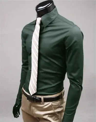 Новинка, мужские повседневные рубашки, приталенная рубашка с длинным рукавом, Базовая рубашка, вечерняя приталенная Мужская рубашка в деловом стиле - Цвет: MM-I73
