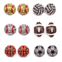 Модные спортивные серьги-гвоздики Кристалл паве футбольные украшения бейсбольная команда софтбол серьги-гвоздики вечерние украшения подарок Горячая Распродажа