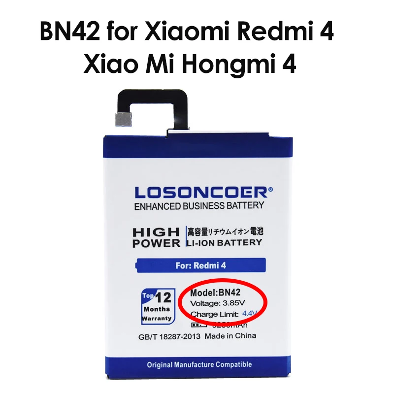 5500 мА/ч, BN40 BN42 BN43 BN44 BN45 Батарея для Xiaomi Redmi 4 Pro Батарея 3g Оперативная память 32G Встроенная Память 5 Plus Note 4X для Redmi Note 4 Note 5 - Цвет: BN42 Battery