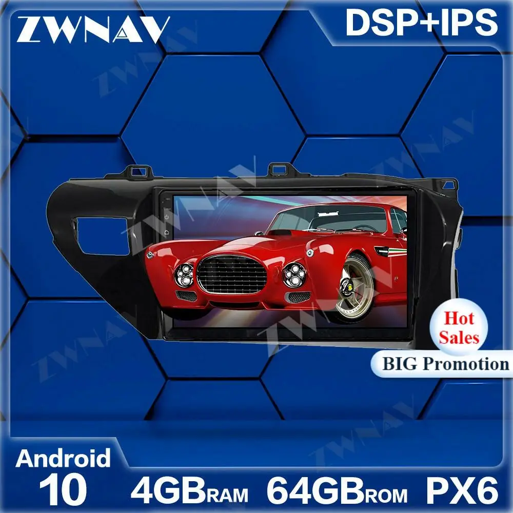 PX6 4GB+64GB Android 10.0 Car Multimedia Player For Toyota Hilux 2016-2018 GPS Navi Radio navi stereo IPS Touch screen head unit |