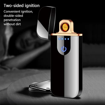 

New USB charging Cigarette lighter Rechargeable Windproof Flameless Electronic Lighter Ultra Cigarette Lighter Touch Induction