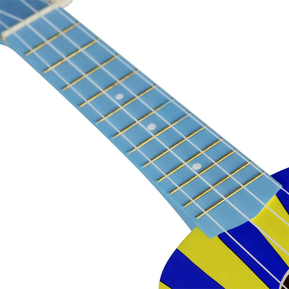 21inch Ukulele Basswood Ukelele Hawaii Guitar 4 Strings Musical Instrument Colorful Flag Pattern Bag Strap String Capo Beginners