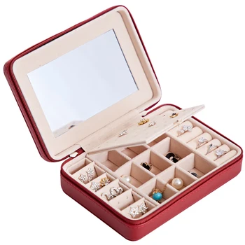 

Portable Jewelry Box Travel Comestic Jewelry Casket Organizer Earrings Ring Multi-Function Jewelry Storage Box