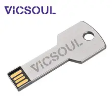 VicSoul, USB флеш-накопитель, металлический ключ, USB накопитель, карта памяти, флешка, 16 ГБ, 32 ГБ, 64 ГБ, 128 ГБ, флешка, USB 2,0, серебристый