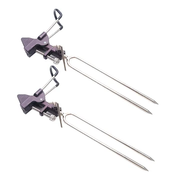

2 Pcs Stianless Steel Fishing Rod Holder Fish Pole Bracket Adjustable Plug-in Rack Telescopic Rod Holder Fishing Supplies