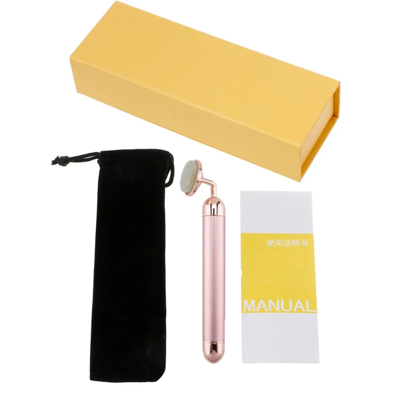 High Quality Beauty Bar Electronic Facial Jade Roller Vibrating Massager For Face Lifting Anti-aging Cheeks Skin Tightening Care