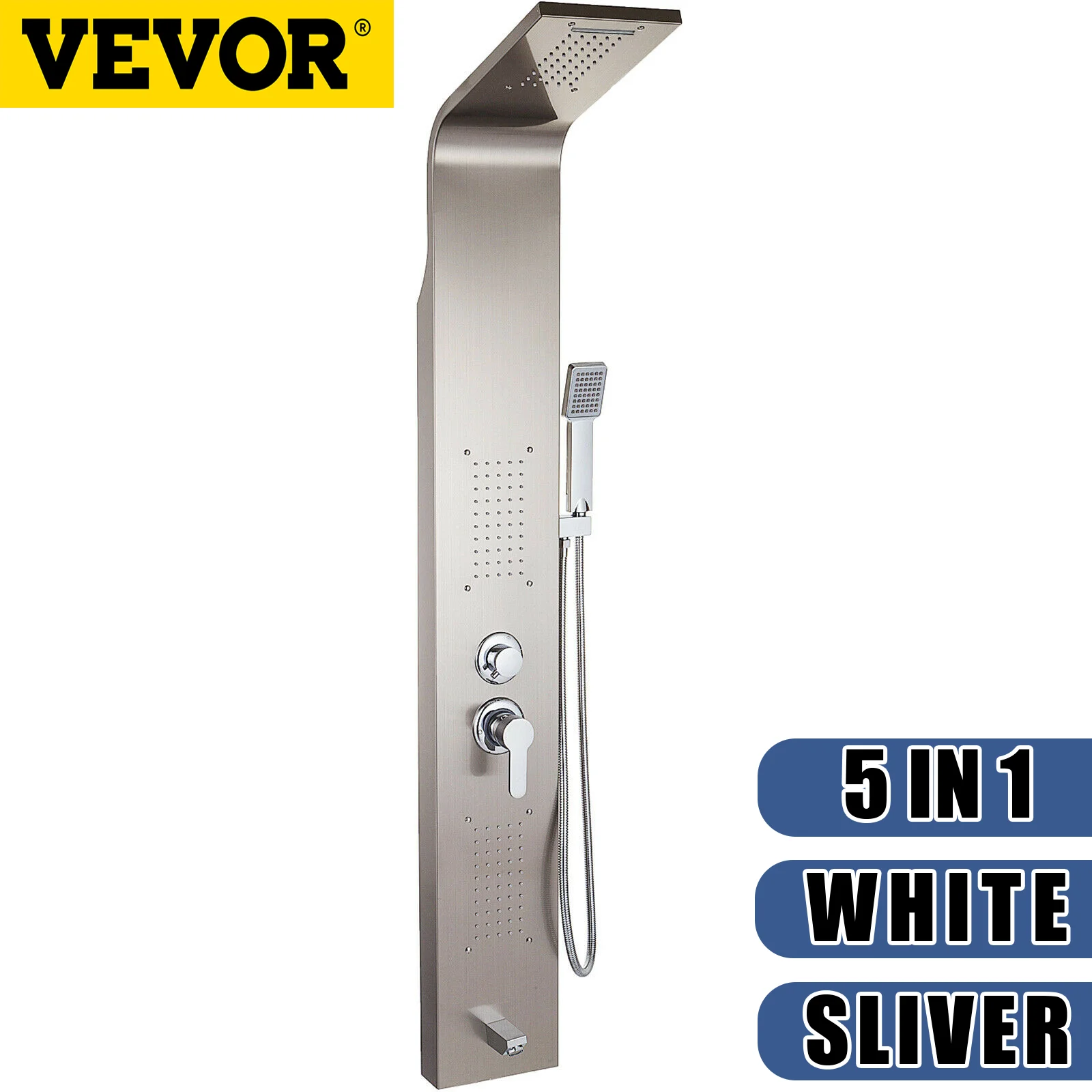 Vevor 5 In 1 Douche Kraan Badkamer Regendouche Set Waterval Regen Spa