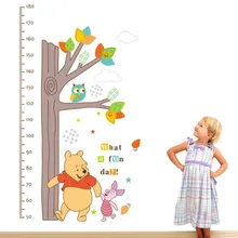 Три поколения Съемный милый медведь Сова наклейки для измерения роста детского сада украшения количество высота наклейки на стену ABC1020