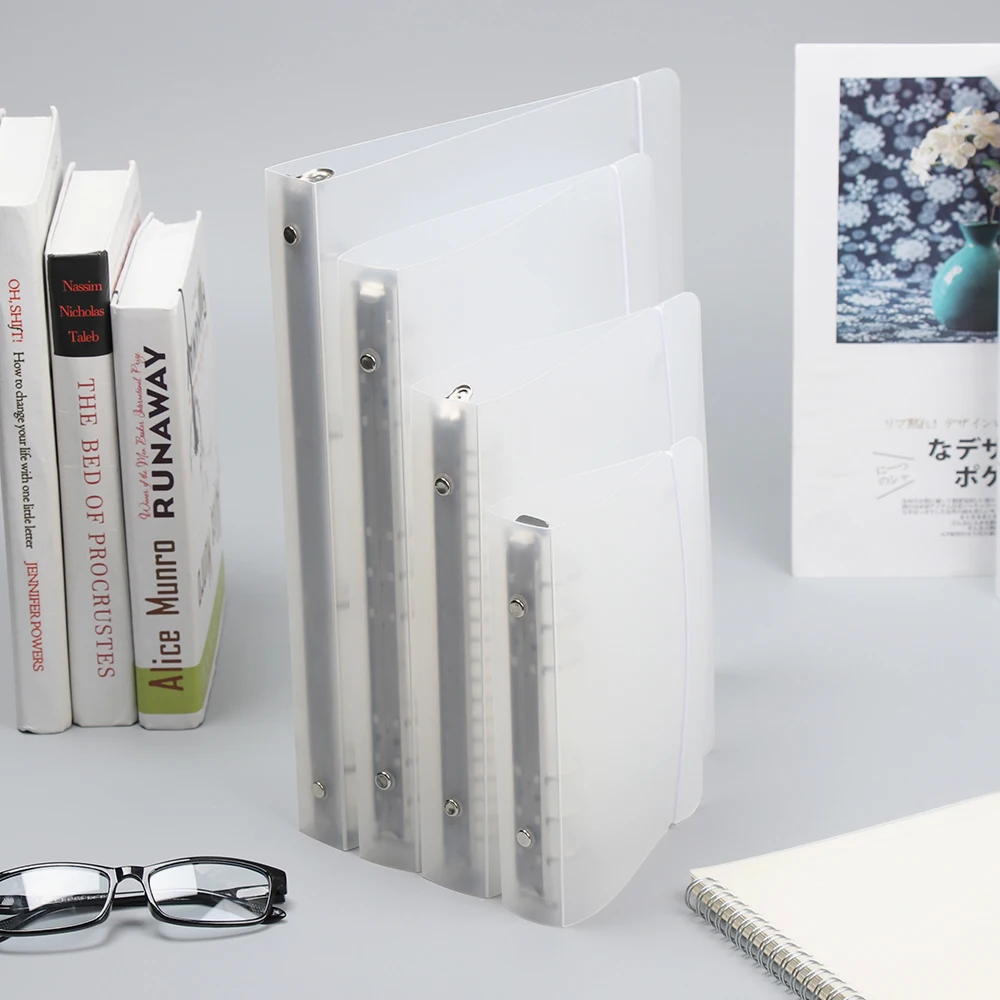 

Matte Transparent A4/B5/A5/A6/A7 Loose-Leaf Notebook Case Ring Binder Notebook Shell File Folder Office School Supplies