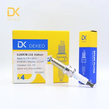 

Dekeo Spark Plug For Honda Accord Civic CR-V Crosstour Acura ILX MDX RL TL TSX ZDX ILZKR7B-11S 4PCS