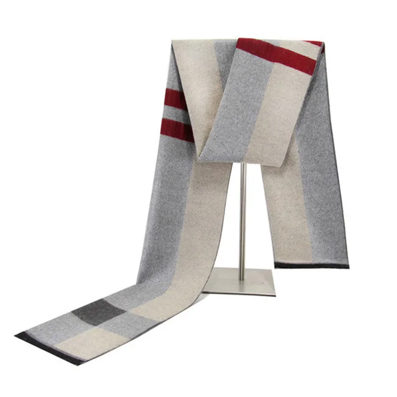 

New Men's Scarf Winter Warm Stripe Imitation Cashmere Young People's Fashion Simple Scarf DC003