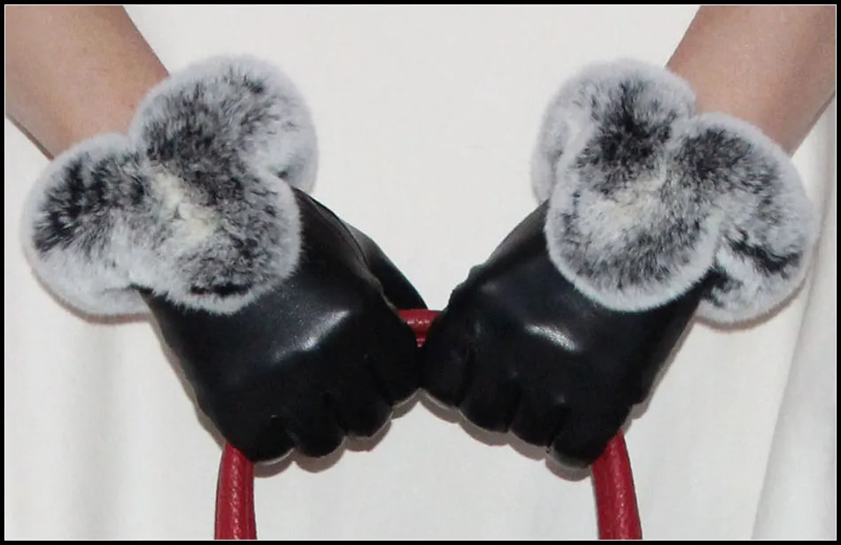echte hochwertige schaffell handschuhe weibliche rex kaninchenfell handschuhe winter verdickte warme leder weibliche touchscreen handschuhe kältebeständige mode neue lederhandschuhe 2026 – Detail 9