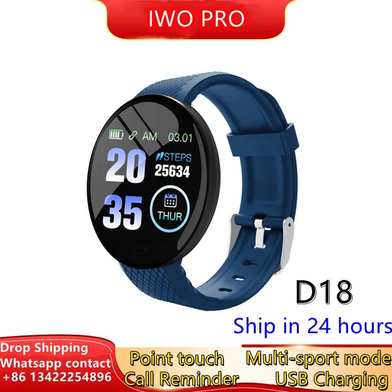 Iwo Rpo D18 Smart Watch Pressure Round Smartwatch Waterproof Men Women Sports Smart Watch