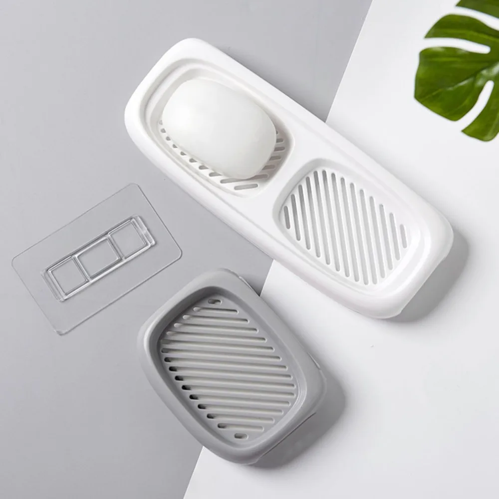 

Simple ABS Wall-Mounted Soapbox WIth Anti-Skid Belt Water Absorption Quick-Drying Diatom Mud Pad Soap Box Soap Holder