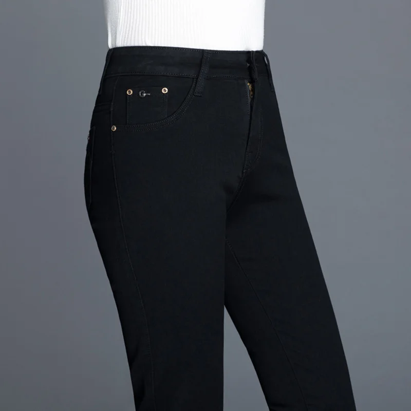 high waisted stretchy mom jeans