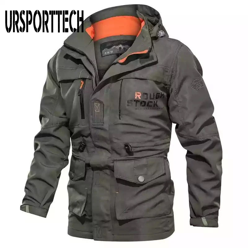 Autumn Winter Mens Bomber Jacket Multi-pocket Waterproof Military Tactical Jackets Hooded Windbreaker Men Coat Outdoor Stormwear Autumn Winter Mens Bomber Jacket Multi-pocket Waterproof Military Tactical Jackets Hooded Windbreaker Men Coat Outdoor Stormwear