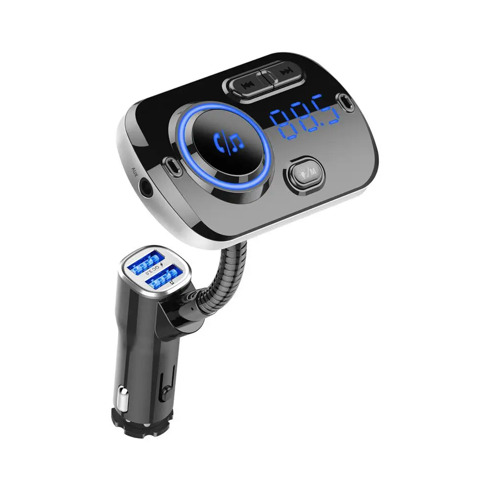 Зарядное устройство QC3.0 зарядное устройство с поддержкой Bluetooth fm-передатчик Автомобильный Bluetooth MP3 Телефон с громкой атмосферой световой дисплей