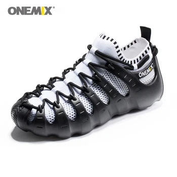 

ONEMIX 2020 Men Light Outdoor Walk Shoes Soft Rubber Out-sole Casual Multi-function Breathable Running Shoes Quick Dry Sock Shoe