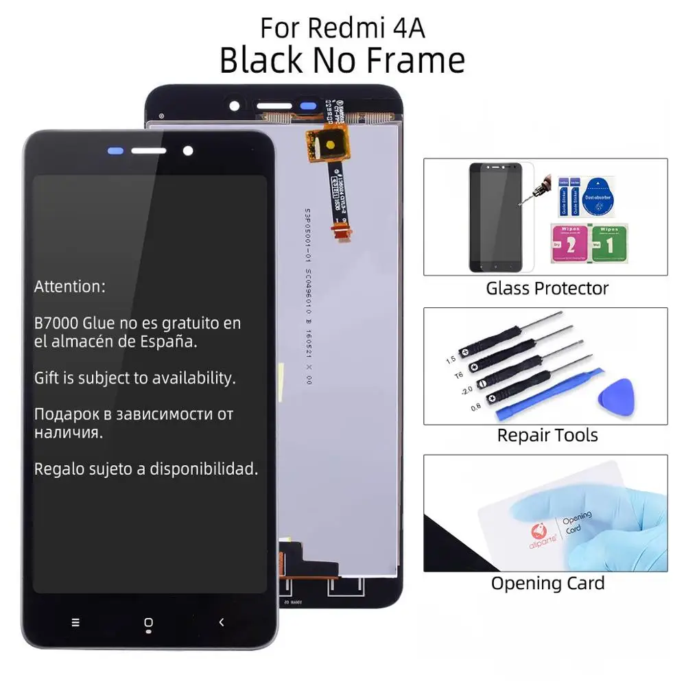 4A Black No Frame Дисплей для For Xiaomi Redmi 4X 4A LCD в сборе с тачскрином на рамке 5.0'' черный белый золото - Цвет: 4A Black No Frame