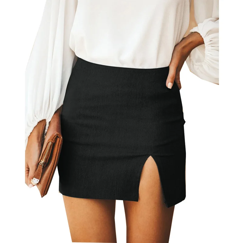 

2019 hot Women Skirts Slit Fashion Sexy High Waist split Skirt split ladies pencil mini skirts
