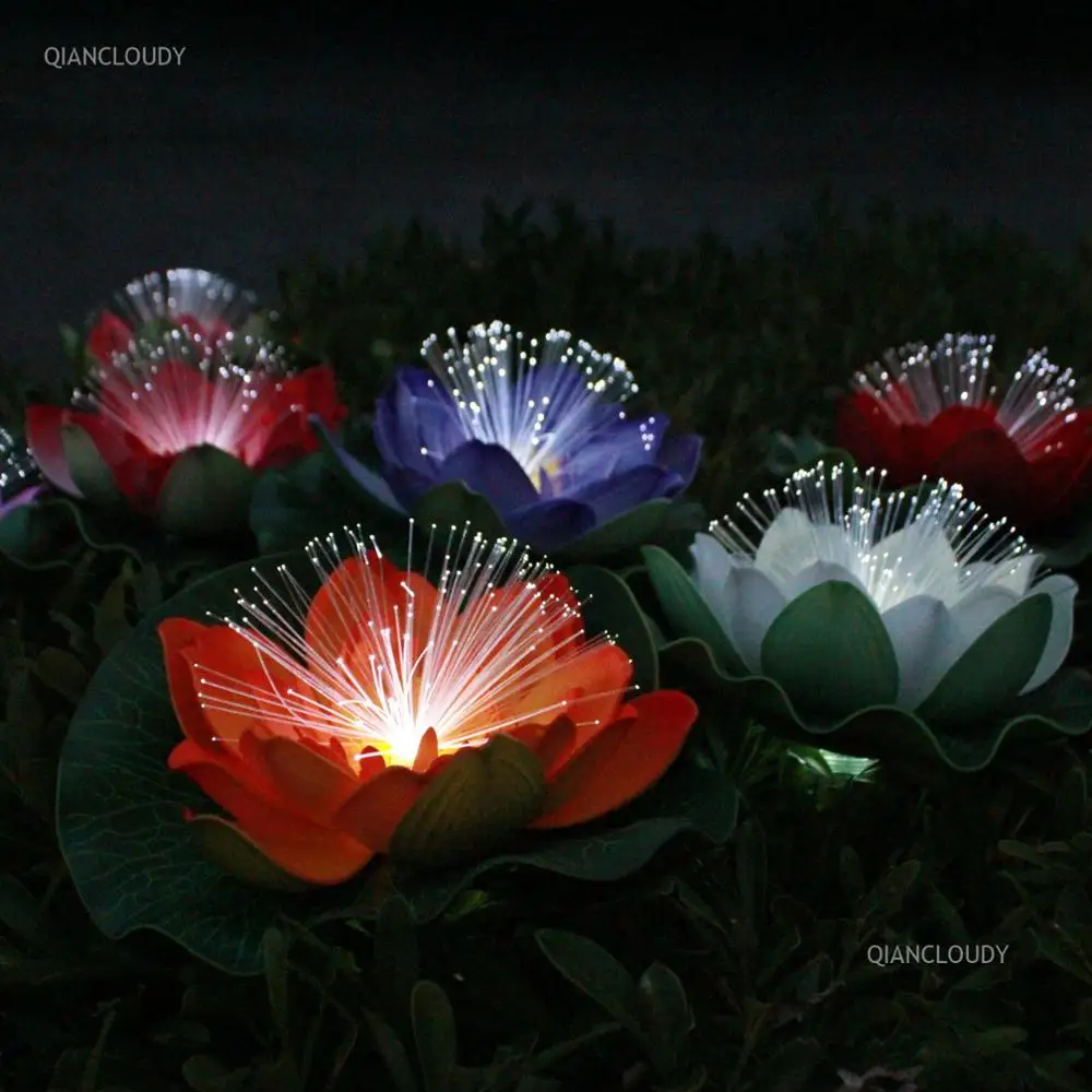 Artificial waterproof WHITE Led Optic fibre Light Floating Lotus flowers Lily wedding party Night decoration D78 | Дом и сад