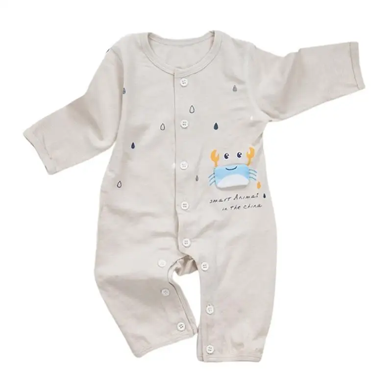 

2019 New Baby Boys Girls Clothes Spring Fall Crab Cute Newborn Romper Long Sleeve Cotton Toddler Onesies Kid Jumpsuit Pajamas