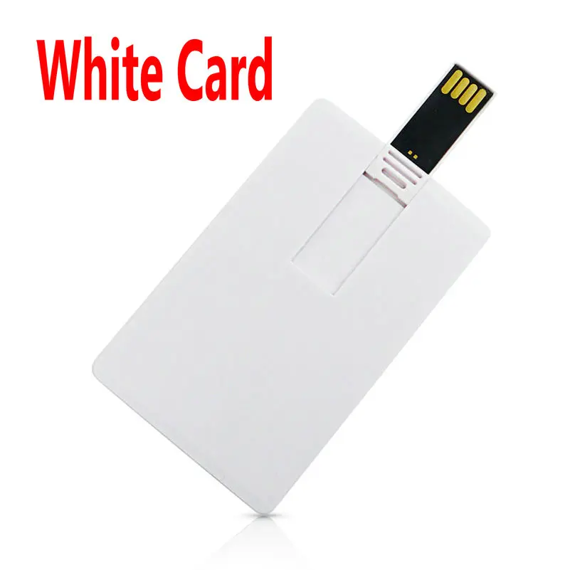 White card Настроить флэш-накопитель с логотипом 4 ГБ 8 ГБ 16 ГБ 32 ГБ 64 Гб 128 МБ Водонепроницаемая флеш-память супер тонкий Usb флешка банк кредитной карты памяти флэш-диски - Цвет: White card