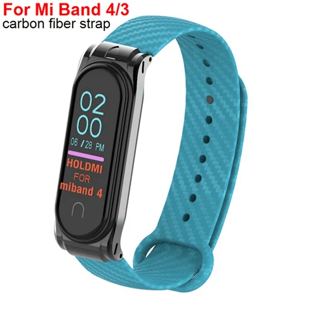 For Miband 4 3 Цветной силиконовый ремешок mi Band 4 3 для mi Band 4 3 браслет из углеродного волокна для Xiaomi mi band 4 удлиненный спортивный ремешок mi Band 2 - Цвет: For Miband 4 3