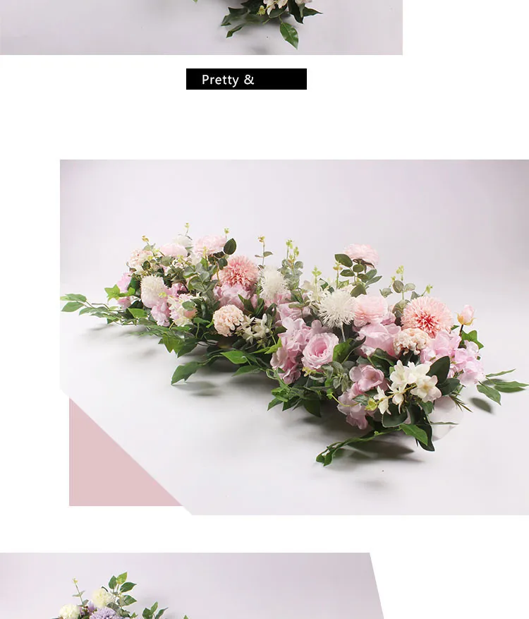Upscale white Artificial Silk Peonies Rose Flower Row Arrangement for Wedding Arch Backdrop Centerpieces DIY Supplies
