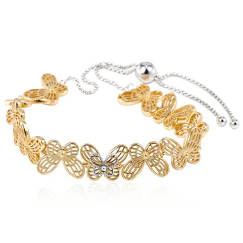 

New 925 Sterling Silver Bracelet Shine Openwork Butterflies Sliding Bracelet Bangle Fit Women Bead Charm Diy Fine Jewelry