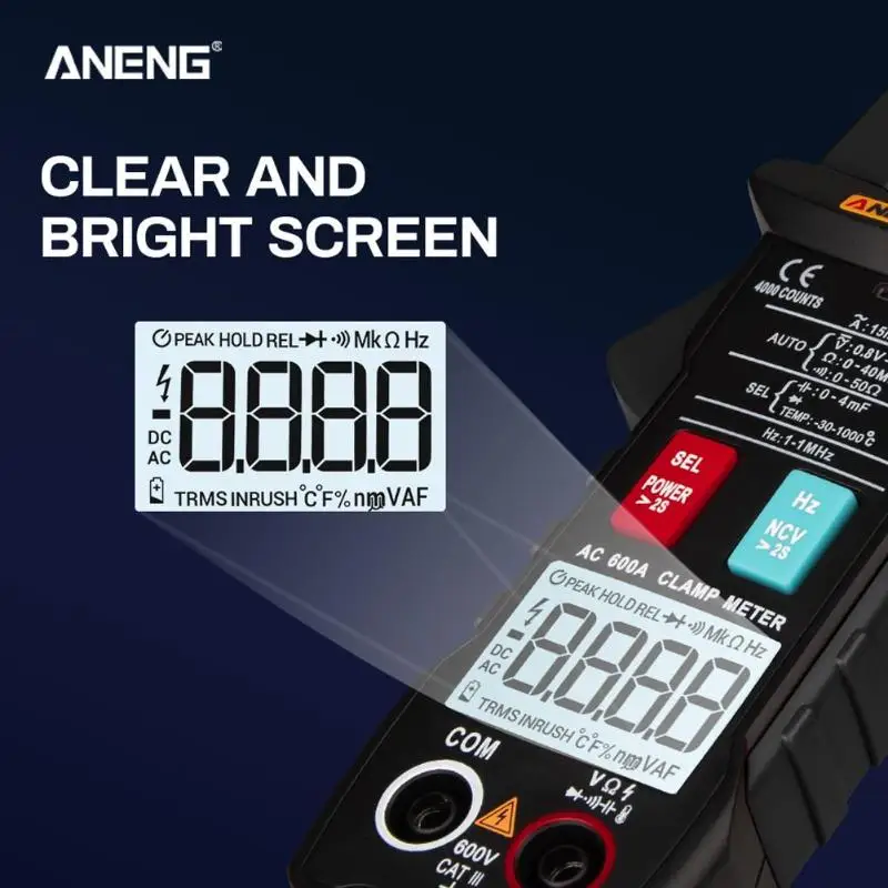 ANENG ST205 ЖК-подсветка 4000 отсчетов мультиметр AC/DC ток тестер Клещи для измерения напряжения с функцией зуммера